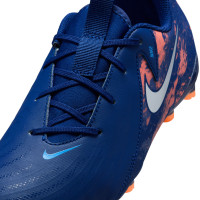 Nike Phantom GX II Haaland Academy Gras / Kunstgras Voetbalschoenen (MG) Kids Donkerblauw Oranje Zilver