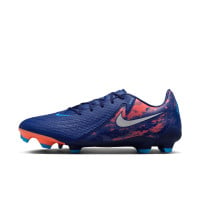 Nike Phantom GX II Haaland Academy Gras / Kunstgras Voetbalschoenen (MG) Donkerblauw Oranje Zilver