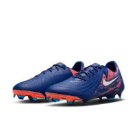 Nike Phantom GX II Haaland Academy Gras / Kunstgras Voetbalschoenen (MG) Donkerblauw Oranje Zilver