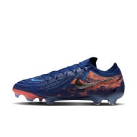 Nike Phantom GX II Haaland Elite Gras Voetbalschoenen (FG) Donkerblauw Oranje Zilver