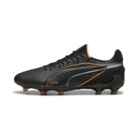 PUMA King Ultimate Gras / Kunstgras Voetbalschoenen (MG) Zwart Oranje Zilver