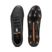 PUMA King Ultimate Gras / Kunstgras Voetbalschoenen (MG) Zwart Oranje Zilver