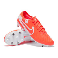 Nike Tiempo Legend 10 Elite IJzeren-Nop Voetbalschoenen (SG) Pro Player Felrood Wit