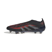 adidas Predator Elite Veterloze Gras Voetbalschoenen (FG) Zwart Grijs Rood