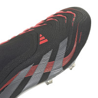 adidas Predator Elite Veterloze Gras Voetbalschoenen (FG) Zwart Grijs Rood