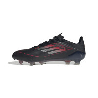 adidas F50 Elite Gras Voetbalschoenen (FG) Zwart Rood Zilver