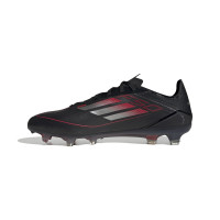 adidas F50 Pro Gras Voetbalschoenen (FG) Zwart Rood Zilver