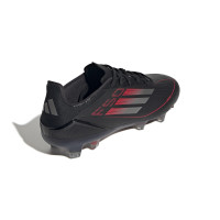 adidas F50 Pro Gras Voetbalschoenen (FG) Zwart Rood Zilver