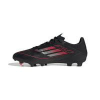 adidas F50 League Gras / Kunstgras Voetbaschoenen (MG) Zwart Rood Zilver