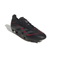 adidas Predator League IJzeren-Nop Voetbalschoenen (SG) Zwart Grijs Rood