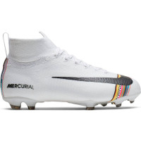 Nike Mercurial Superfly 6 ELITE Gras Voetbalschoenen (FG) Kids Wit Zwart Platinum