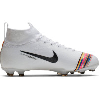 Nike Mercurial Superfly 6 ELITE Gras Voetbalschoenen (FG) Kids Wit Zwart Platinum