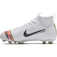 Nike Mercurial Superfly 6 ELITE Gras Voetbalschoenen (FG) Kids Wit Zwart Platinum