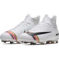 Nike Mercurial Superfly 6 ELITE Gras Voetbalschoenen (FG) Kids Wit Zwart Platinum